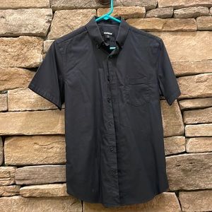 Black, men’s extra small Express, shirt sleeve button up shirt
